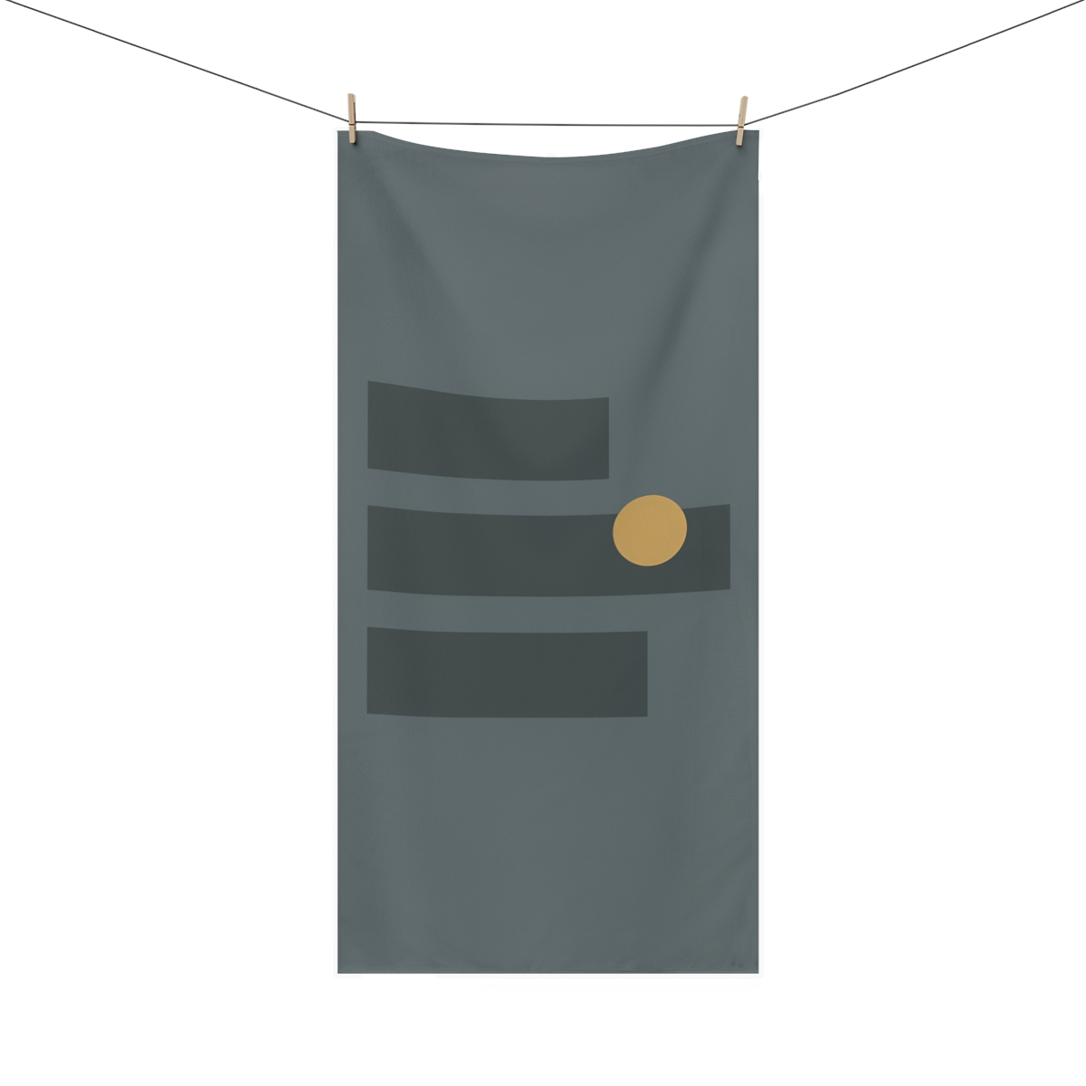 Offset Slate Bars With Accent Dot soft cotton towels