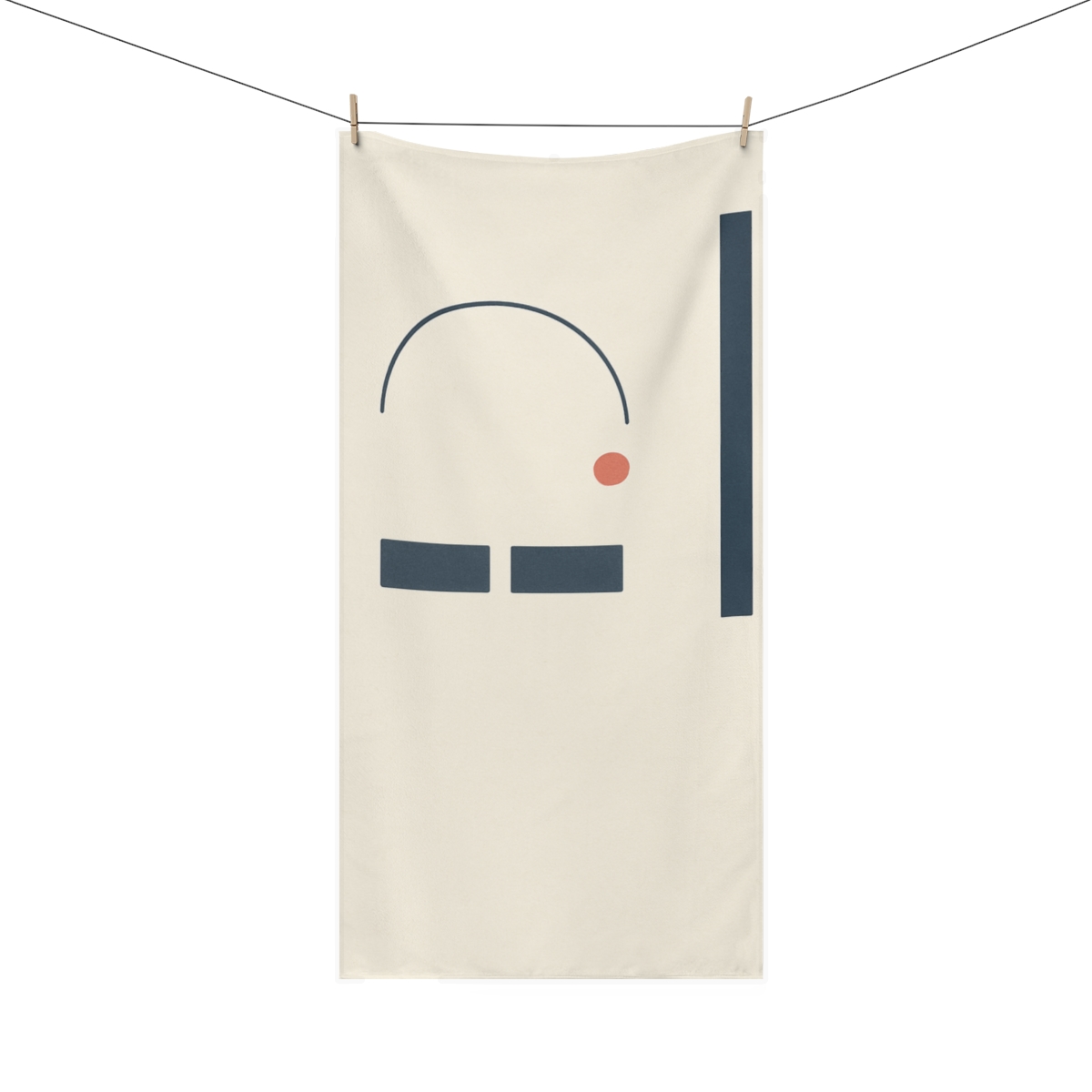 Open Arc With Offset Blocks designer printed towels