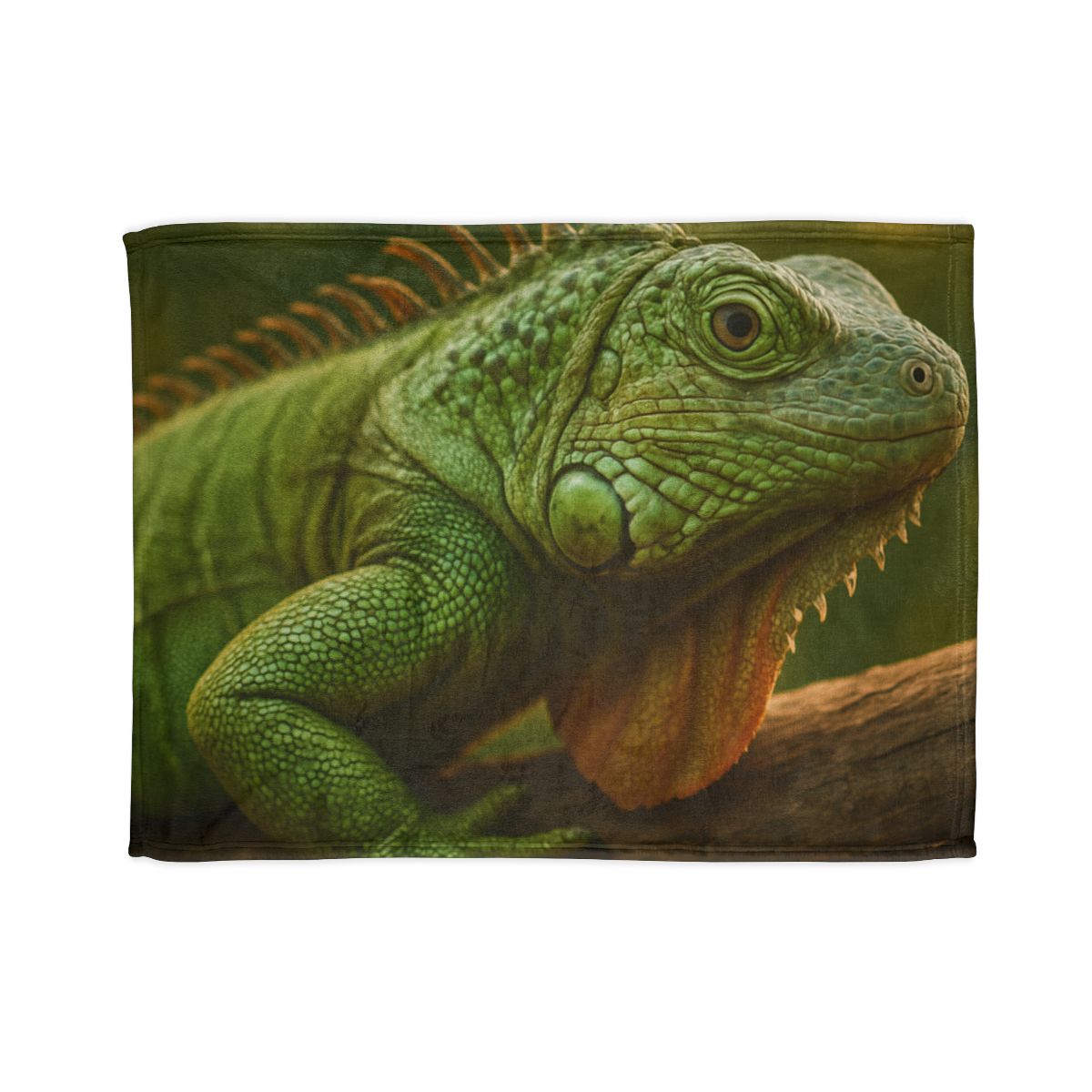 Orbit Glow Green Iguana soft fleece blankets
