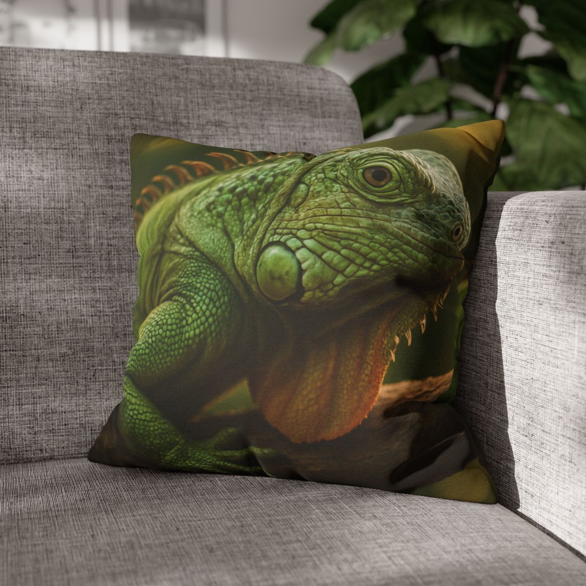 Orbit Glow Green Iguana custom pillow cases
