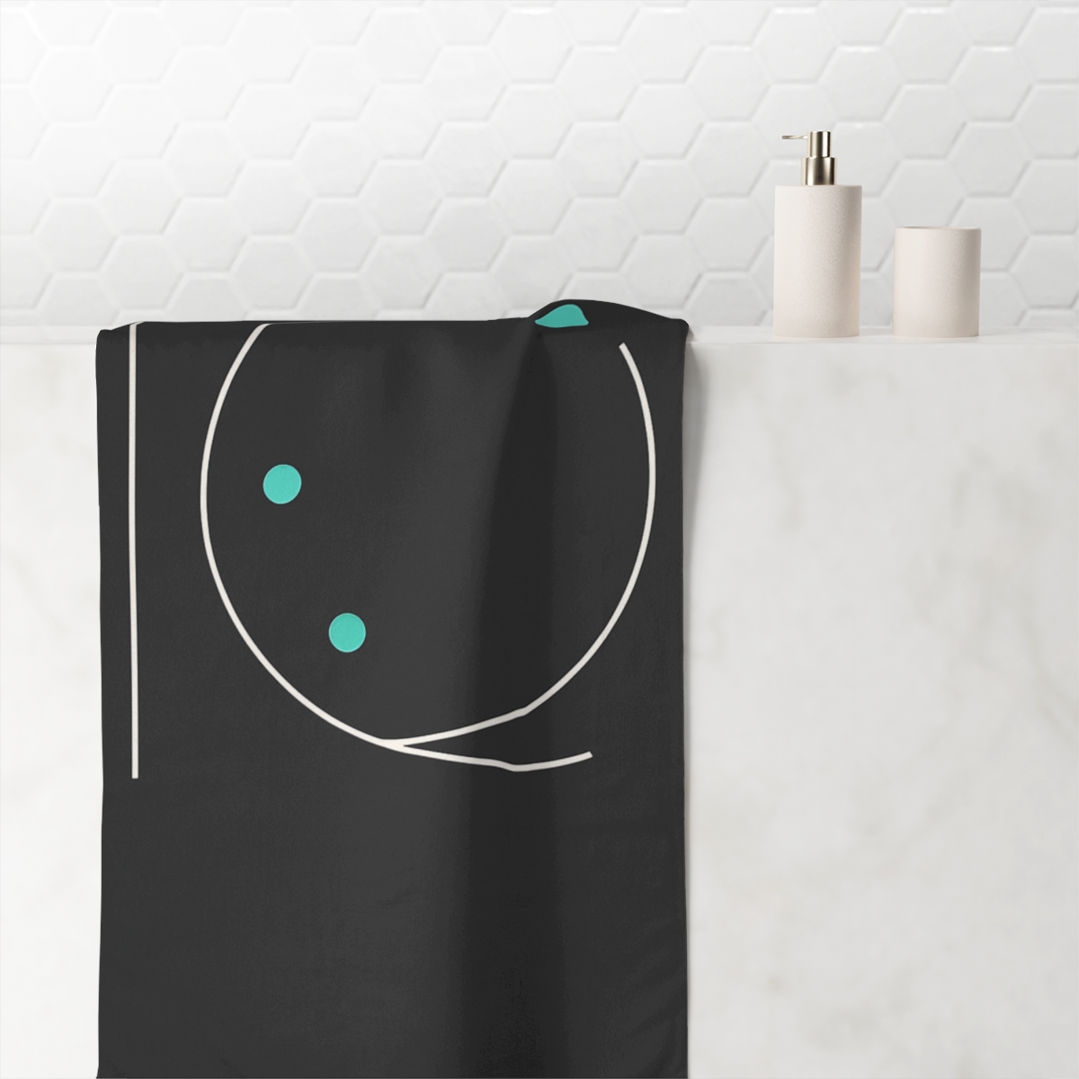 Orbit Node Balance designer printed towels