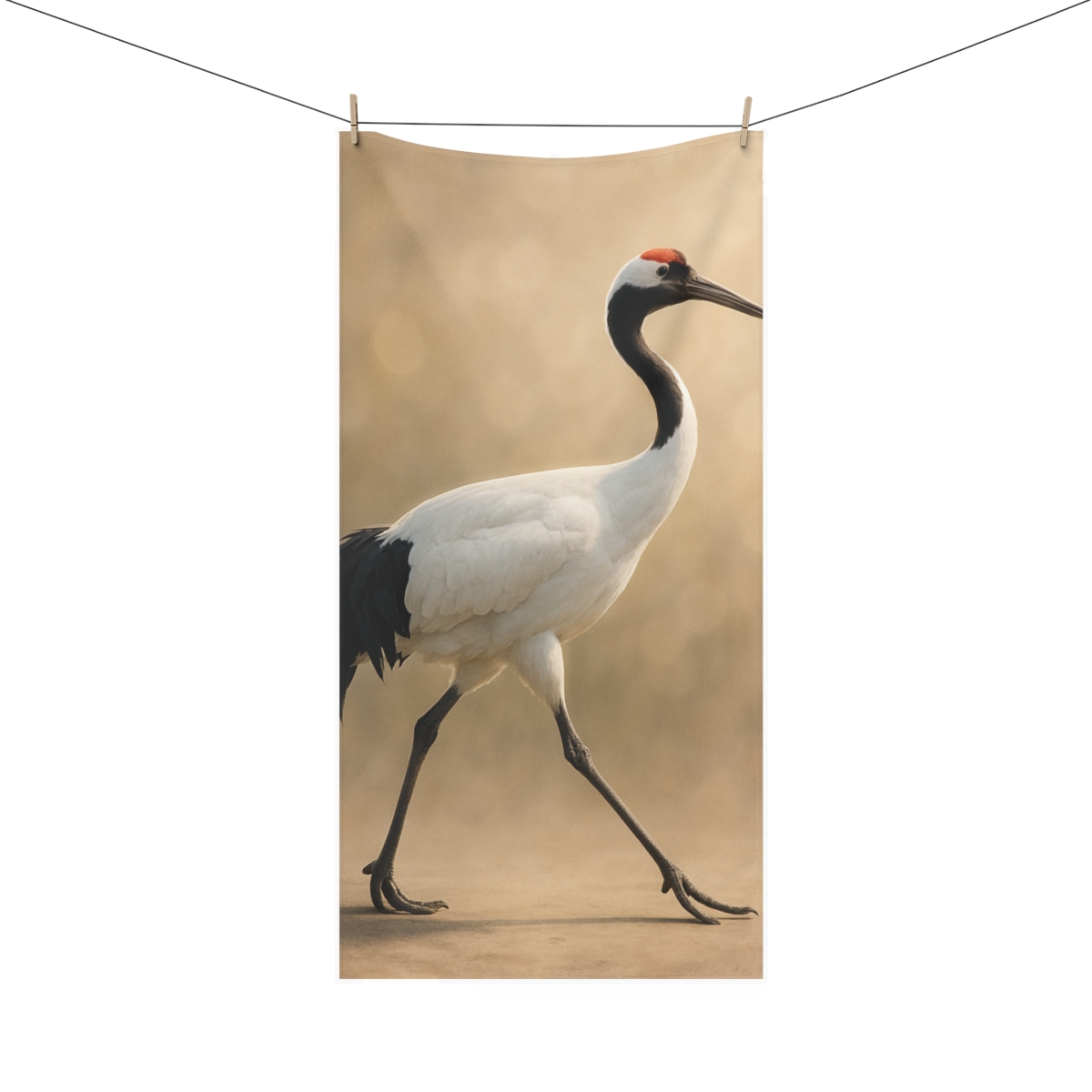 Orbit Poise Red Crowned Crane stylish beach towels