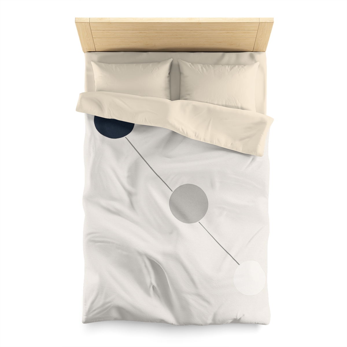 Orbital Triad Alignment designer printed duvets