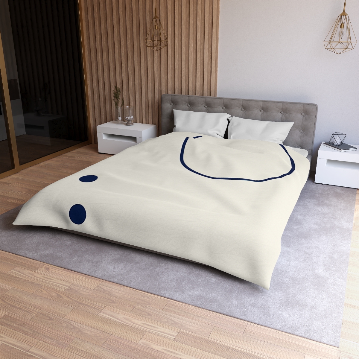 Orbiting Arc And Twin Dots soft comforter duvets
