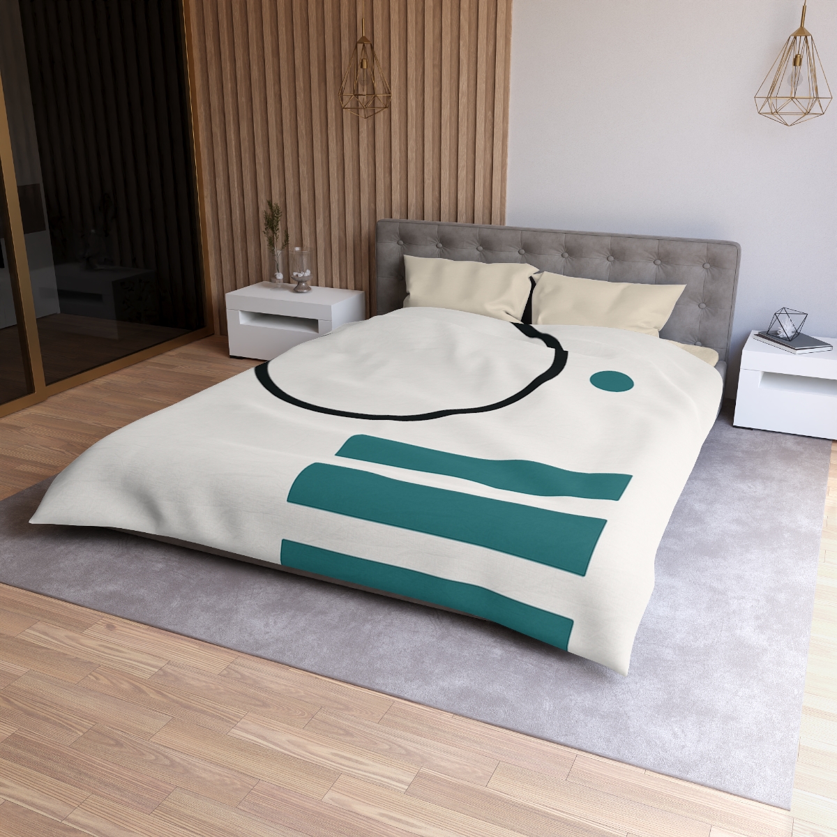 Orbiting Bars And Hollow Circle trendy bedroom duvets