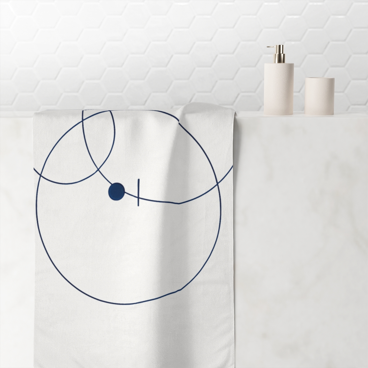 Orbiting Rings Alignment decorative home towelscustom towels