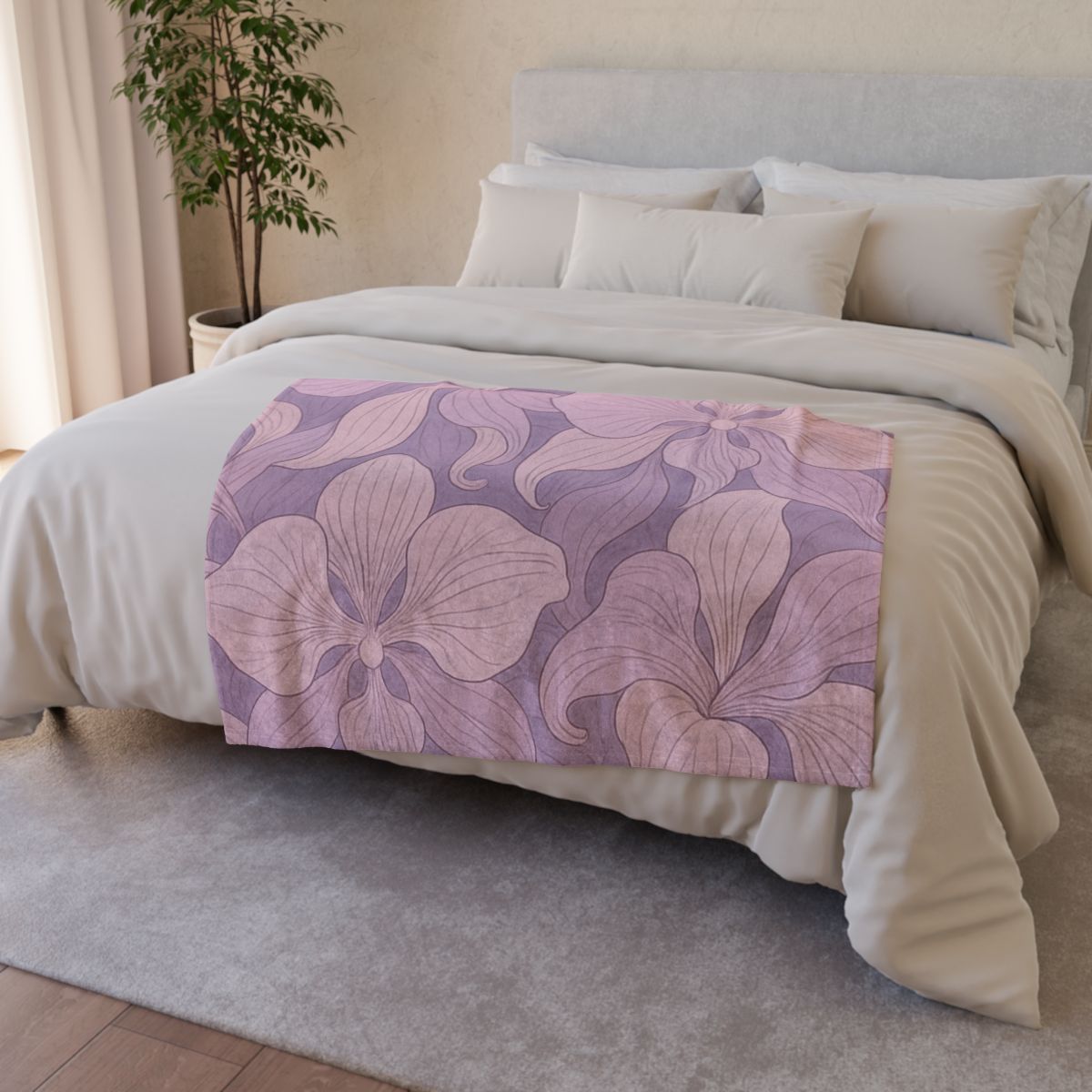 Orchid Veil Pattern personalized cozy blankets