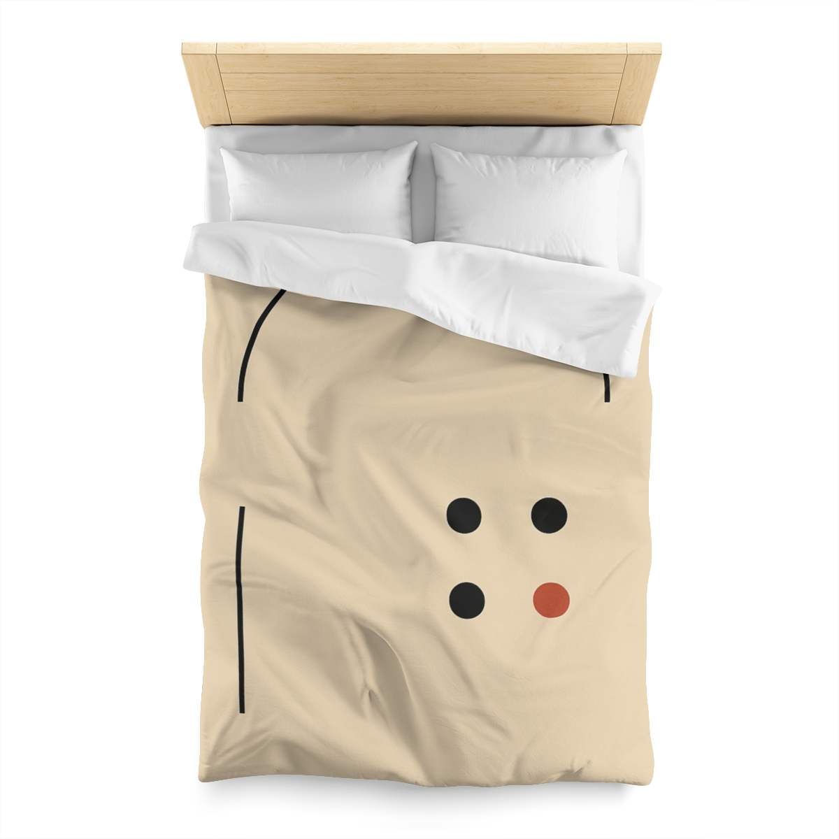 Partial Arc Window Over Dot Grid soft comforter duvets