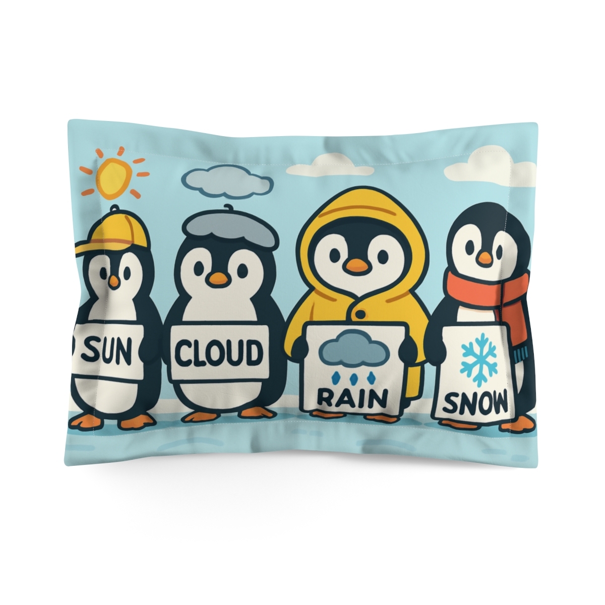 Penguin Weather Parade soft plush pillows