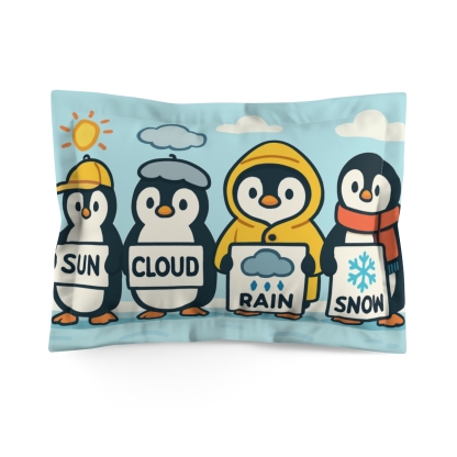 Penguin Weather Parade soft plush pillows