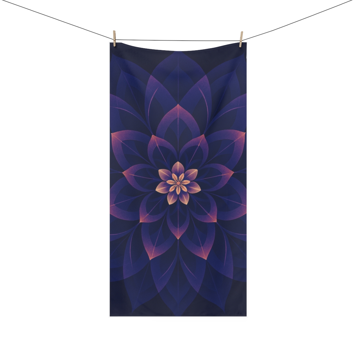 Petal Aperture Kaleidoscope designer printed towels