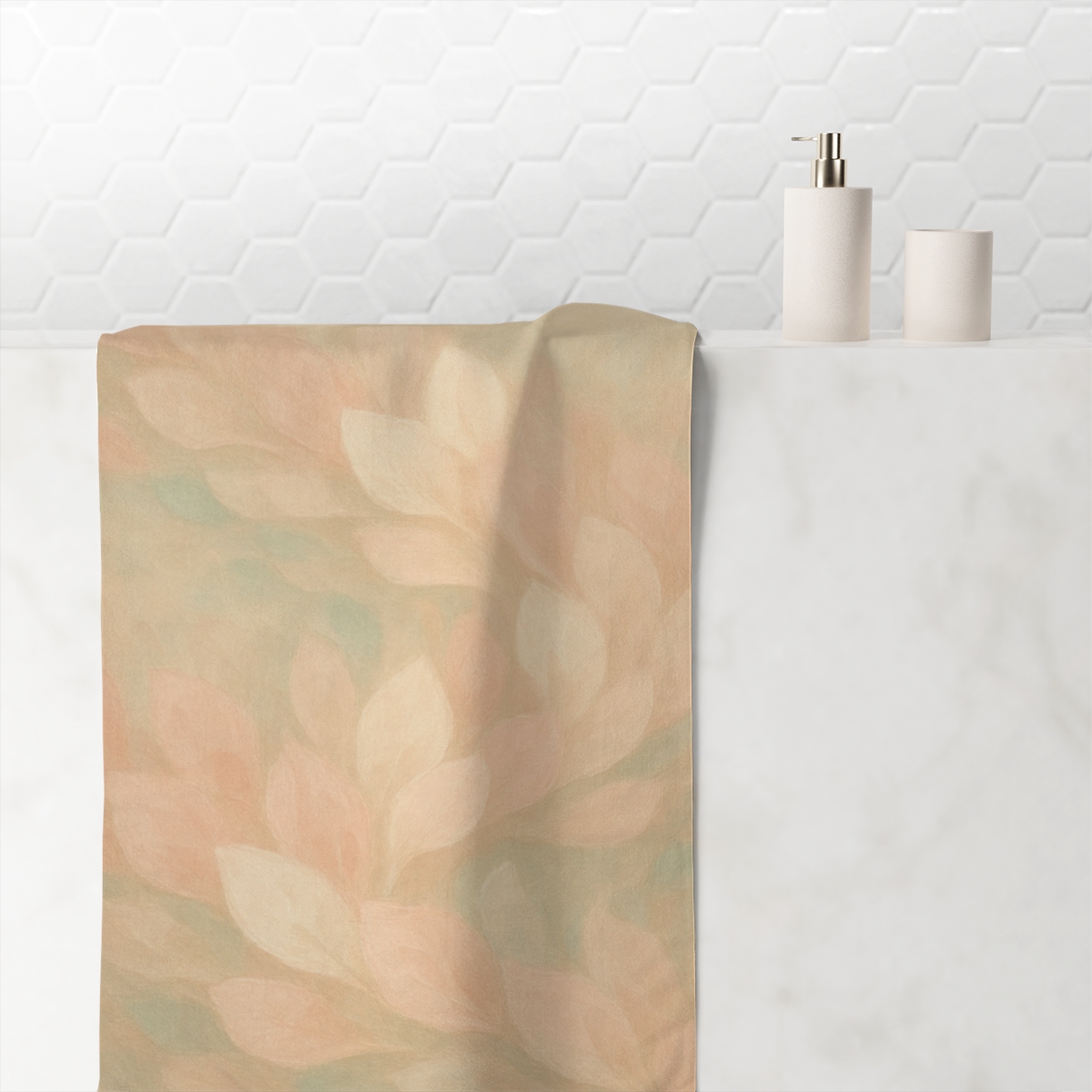 Petal Cascade Wave designer printed towels