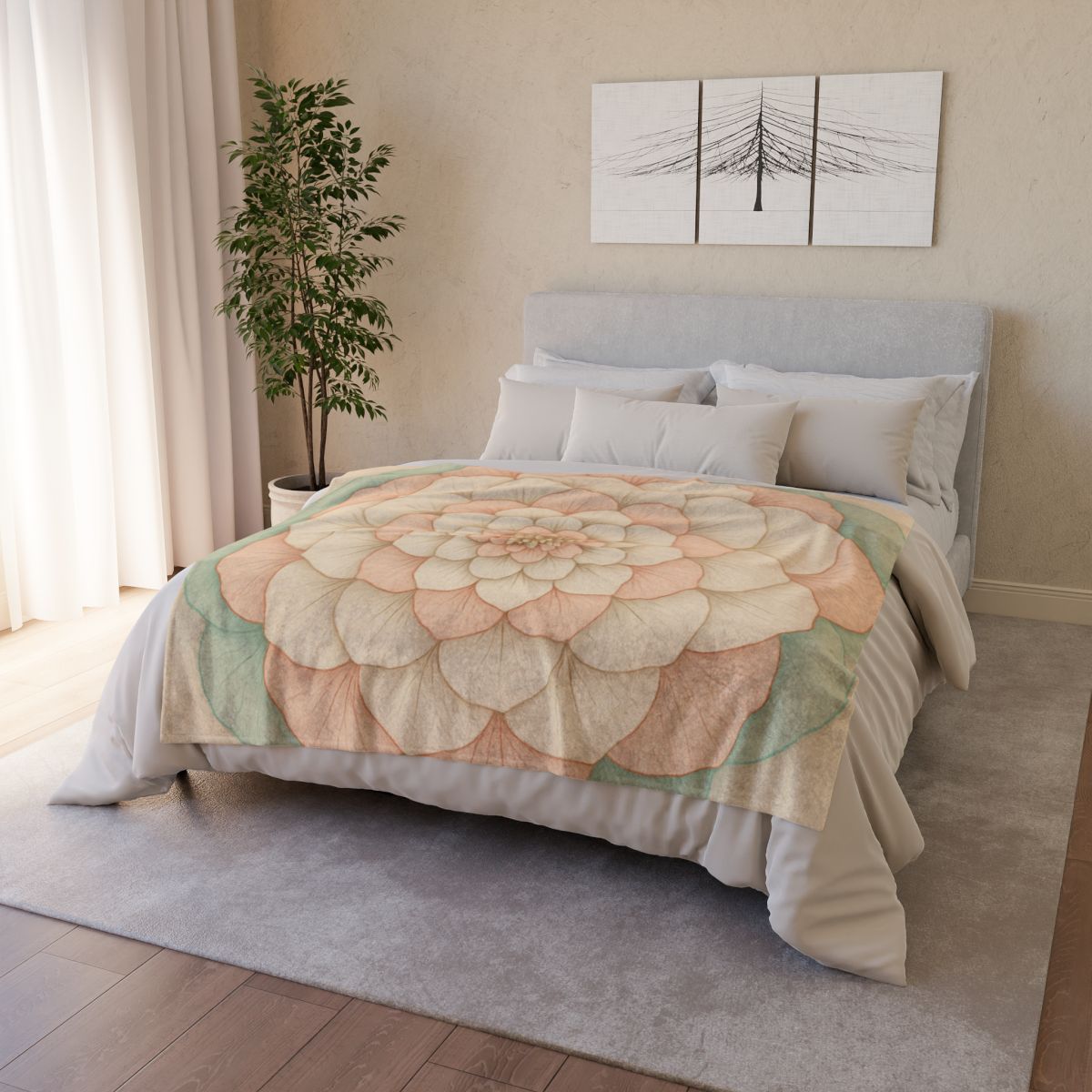 Petal Concentric Echoes decorative home blankets