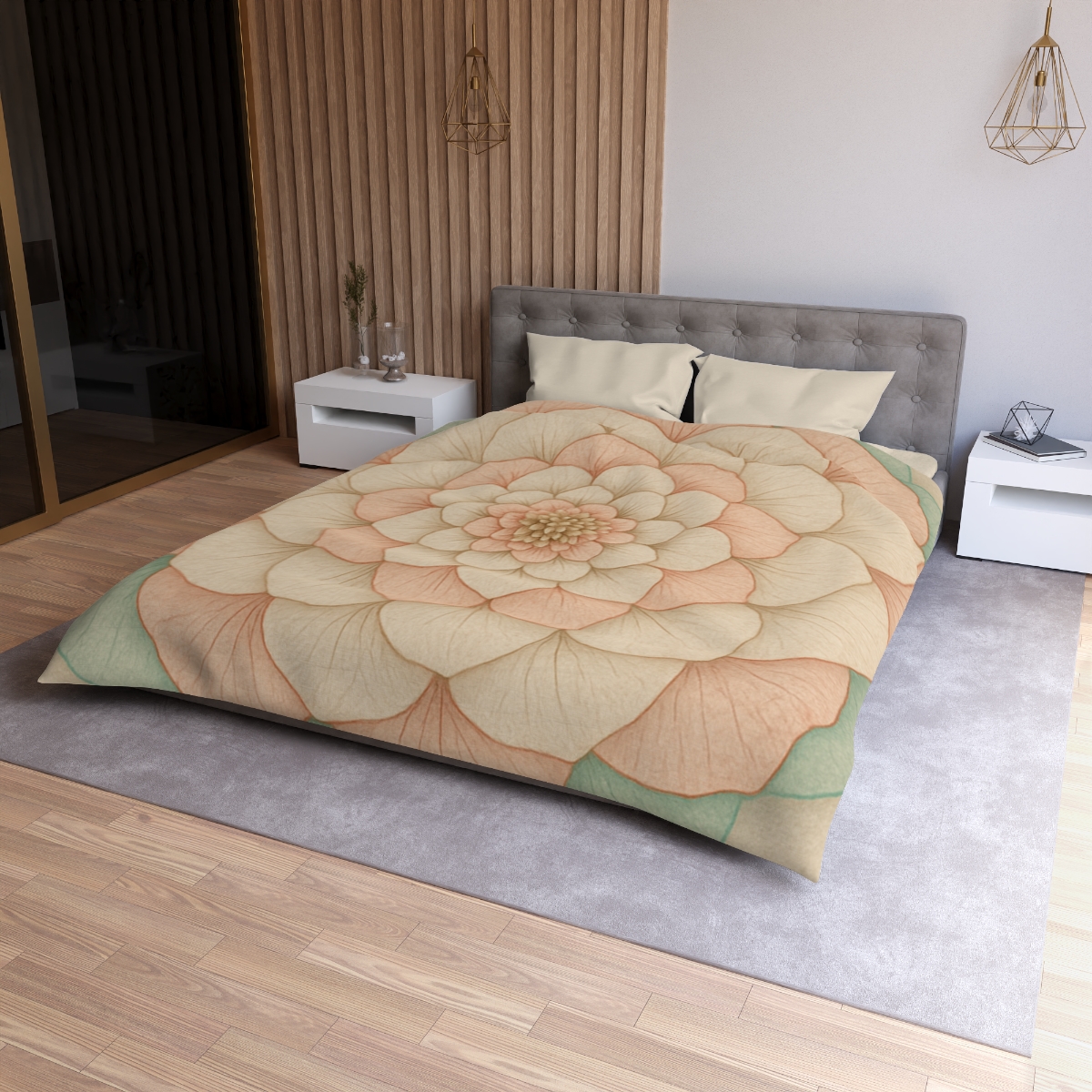 Petal Concentric Echoes designer printed duvets
