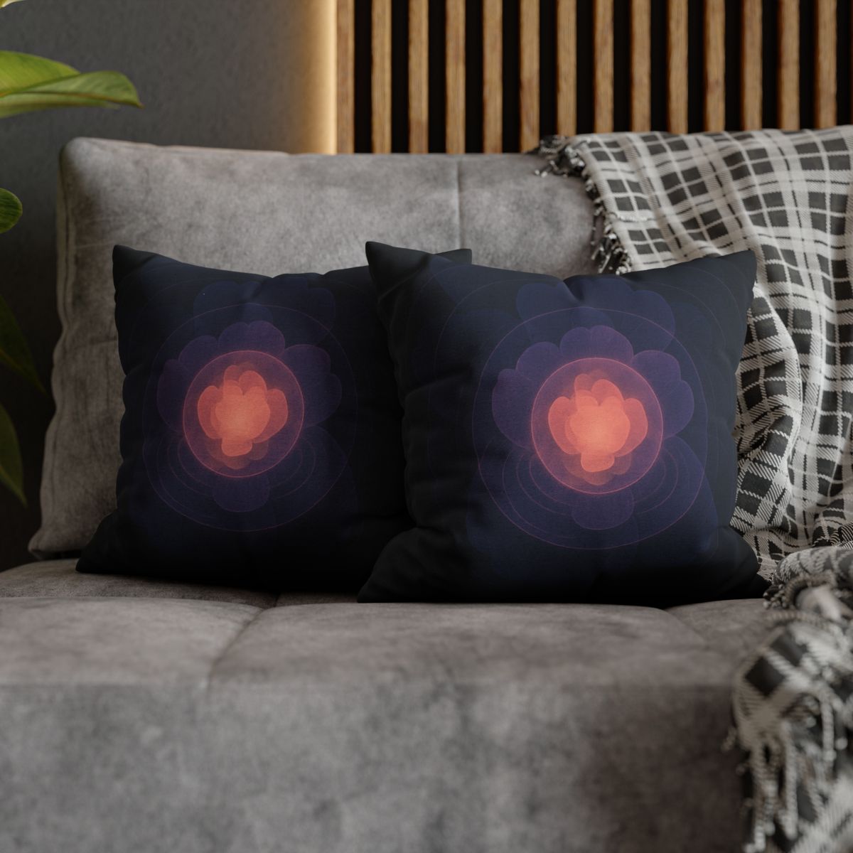 Petal Halo Interference stylish decorative pillowcases