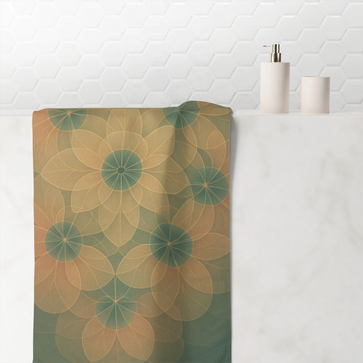 Petal Halo Lattice soft cotton towels