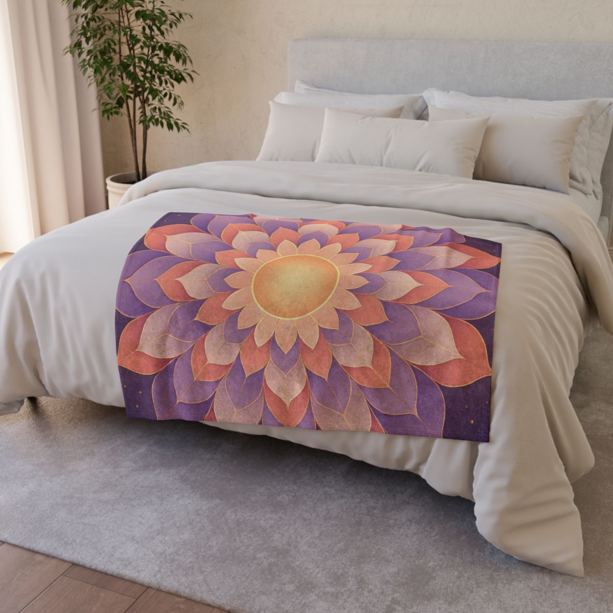 Petal Halo Mandala Drift decorative home blankets