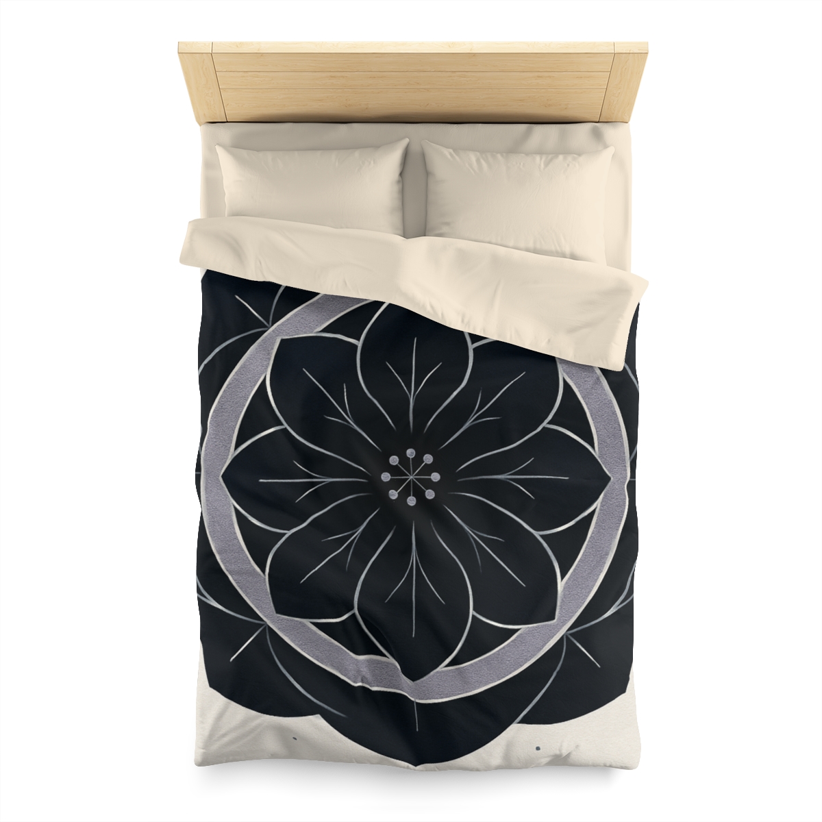 Petal Orbit Rosette designer printed duvets