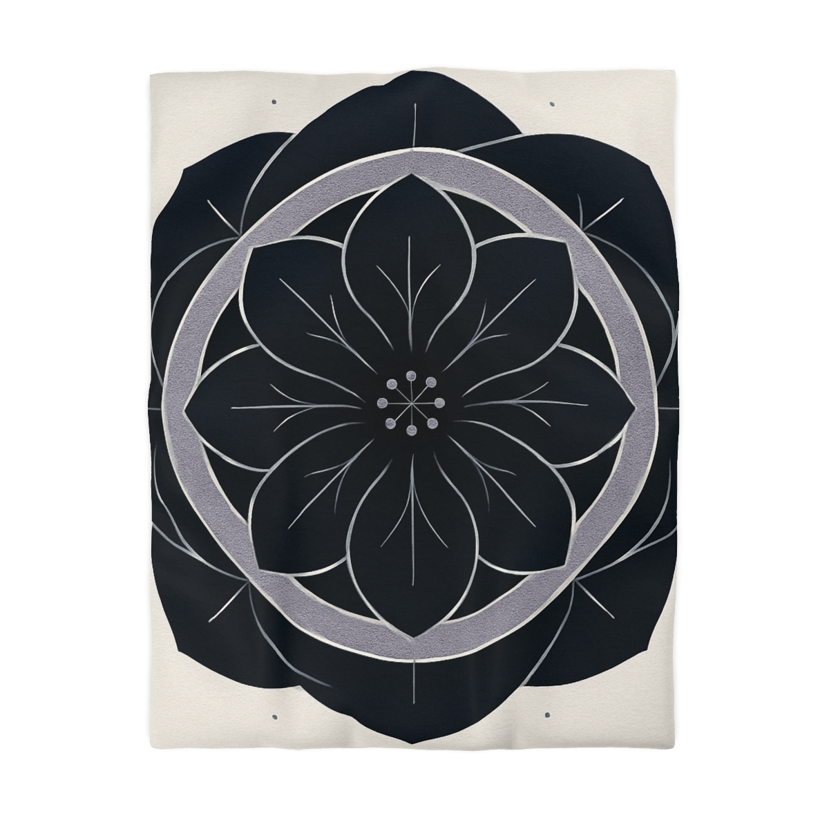 Petal Orbit Rosette designer printed duvets
