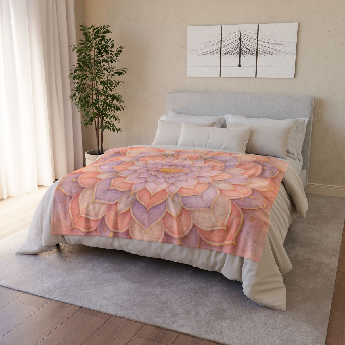 Petal Prism Mandala designer printed blankets