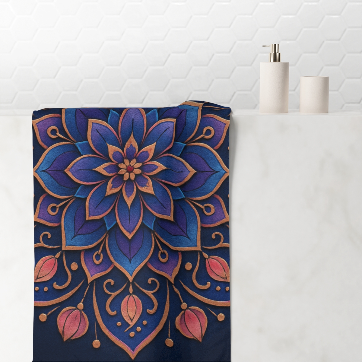 Petal Prism Mandala soft cotton towels