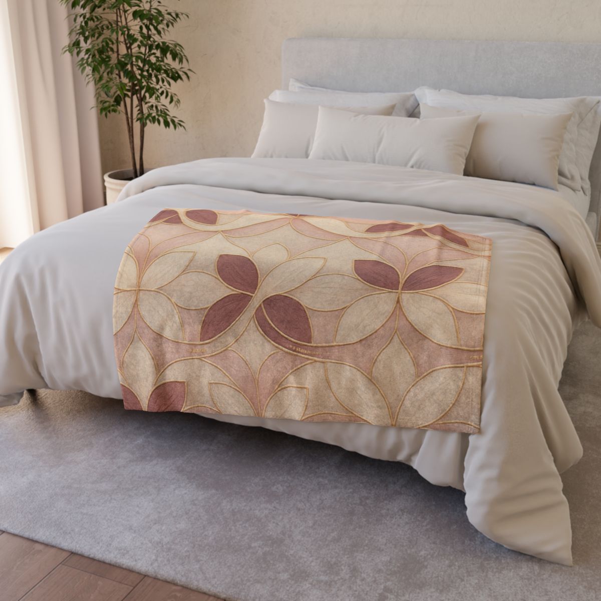 Petal Ribbon Mosaic soft fleece blankets