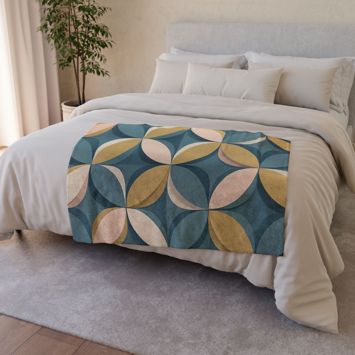 Petal Ripple Grid decorative home blankets
