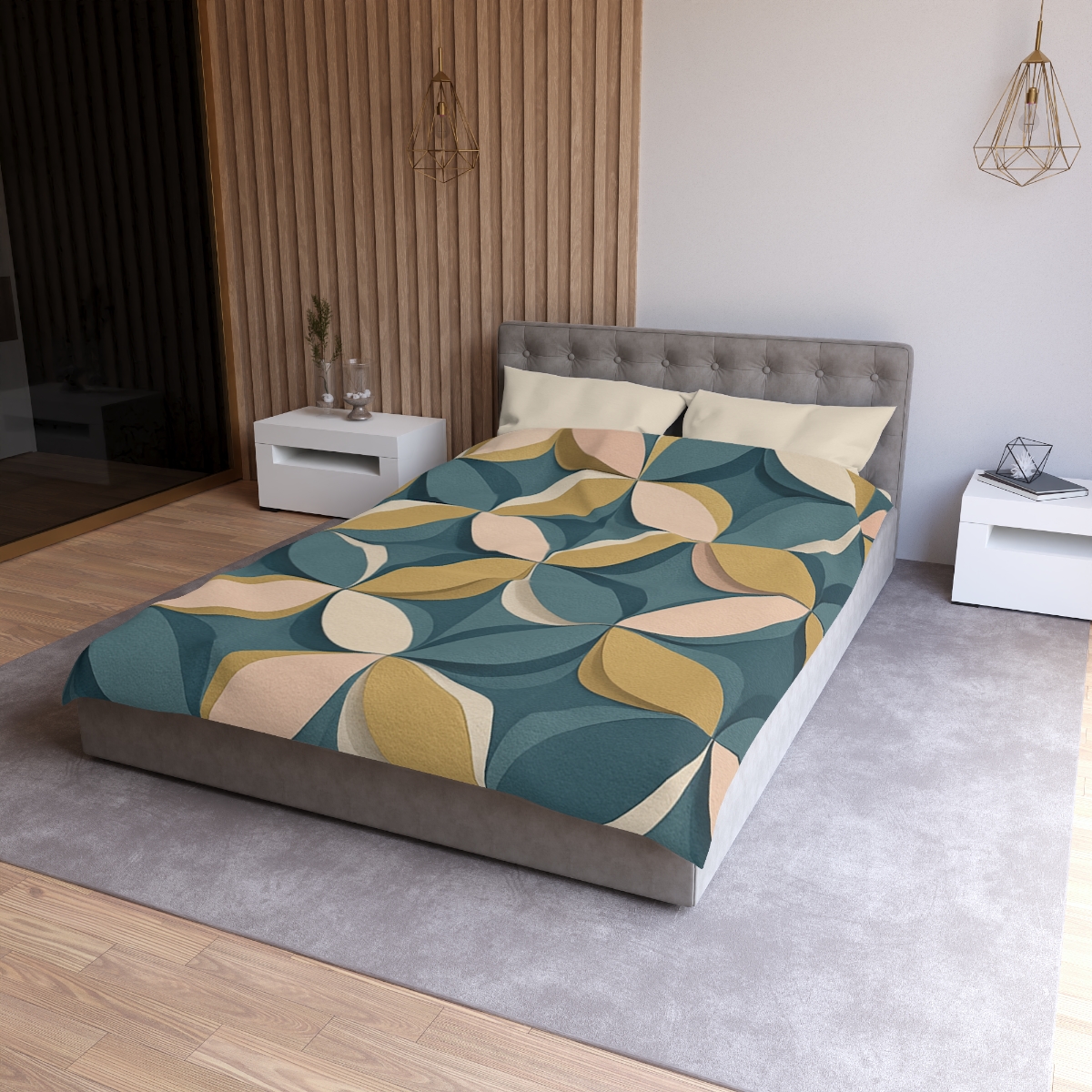 Petal Ripple Grid designer printed duvets