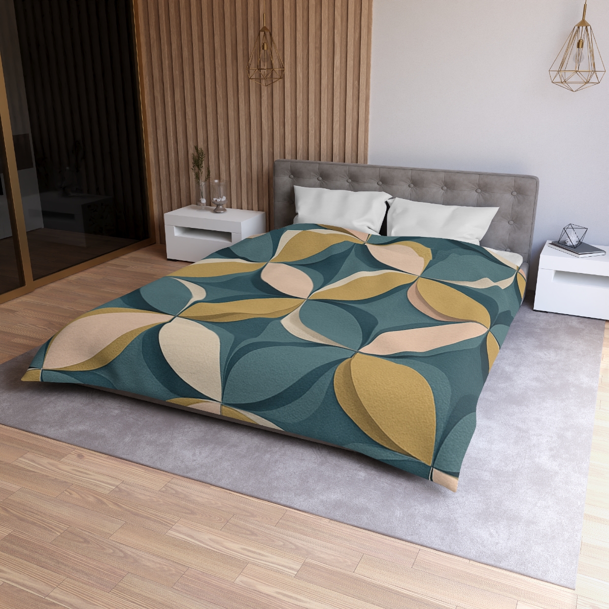 Petal Ripple Grid designer printed duvets