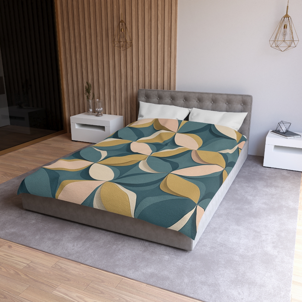 Petal Ripple Grid designer printed duvets