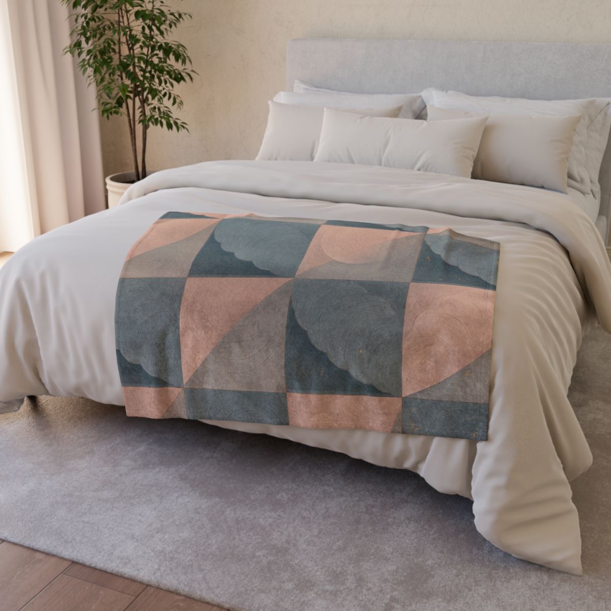 Petal Ripple Grid stylish throw blankets