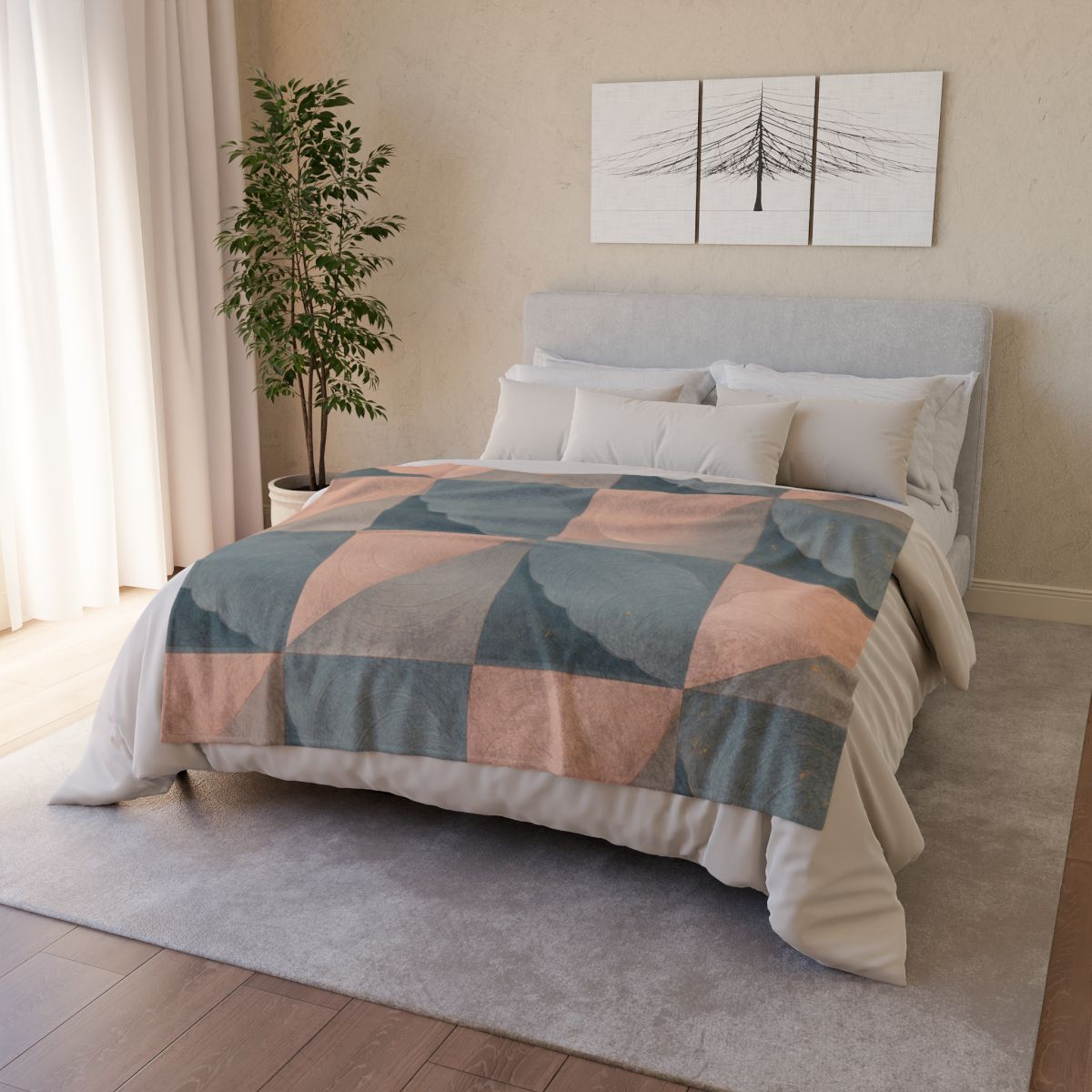 Petal Ripple Grid stylish throw blankets