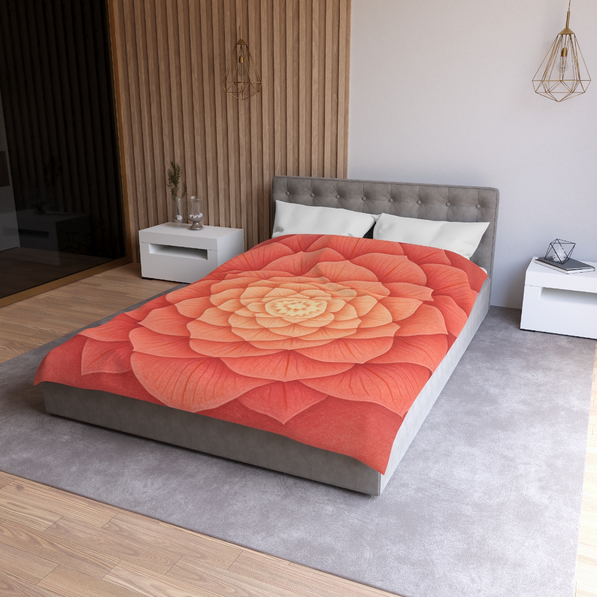 Petal Spiral Mandala designer printed duvets