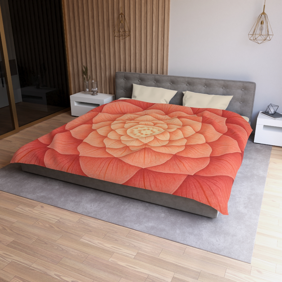 Petal Spiral Mandala designer printed duvets