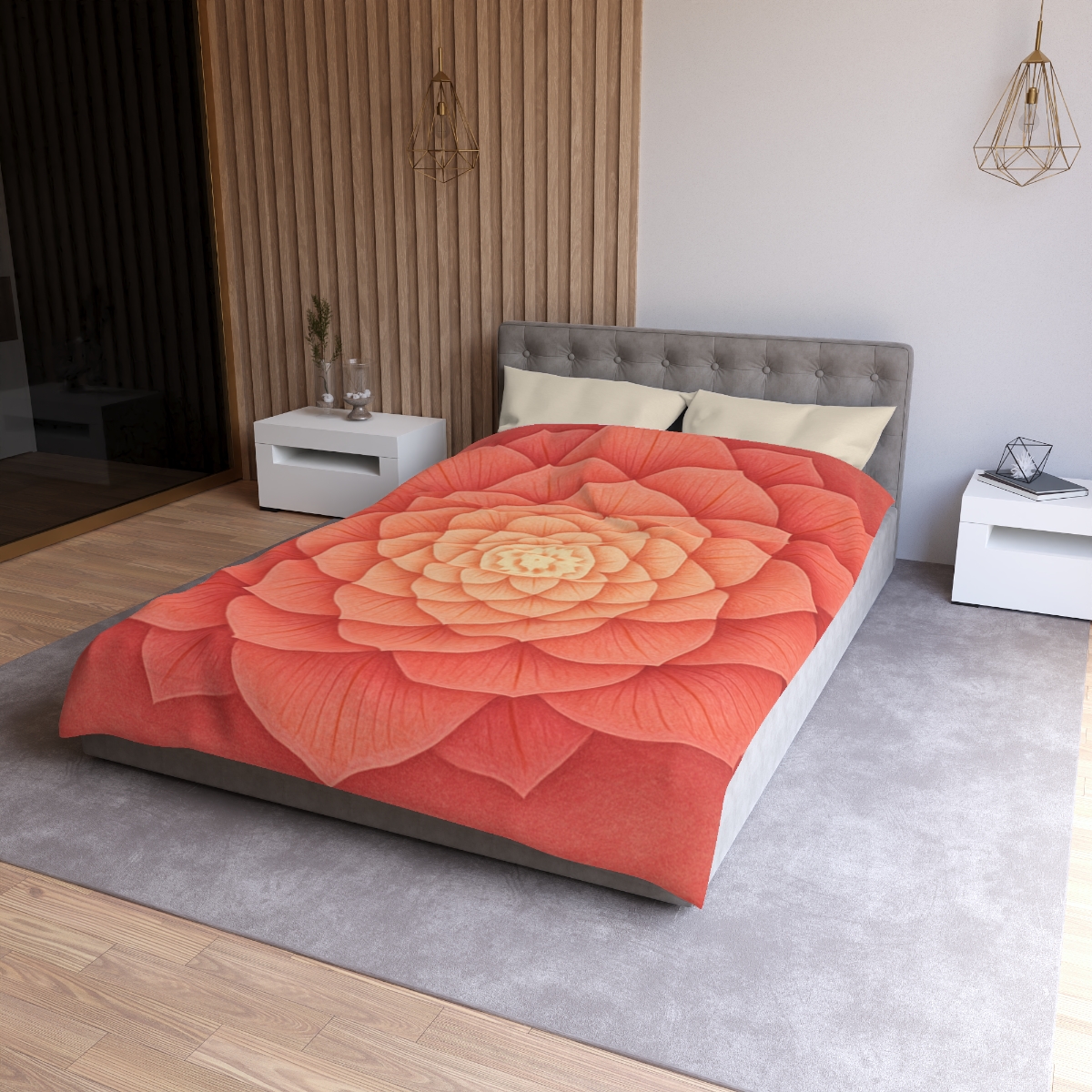 Petal Spiral Mandala designer printed duvets