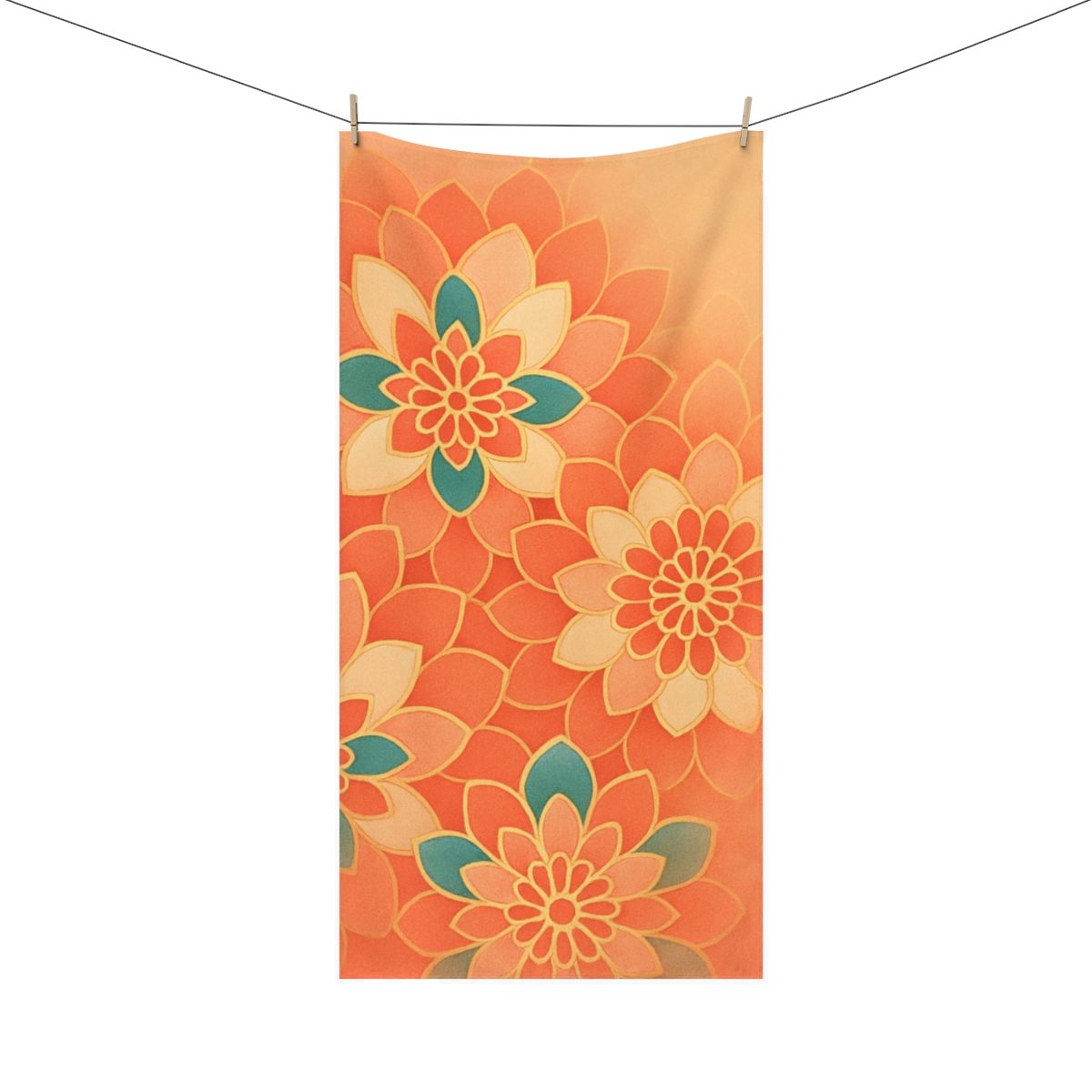 Petal Tessellation Mirage designer printed towels