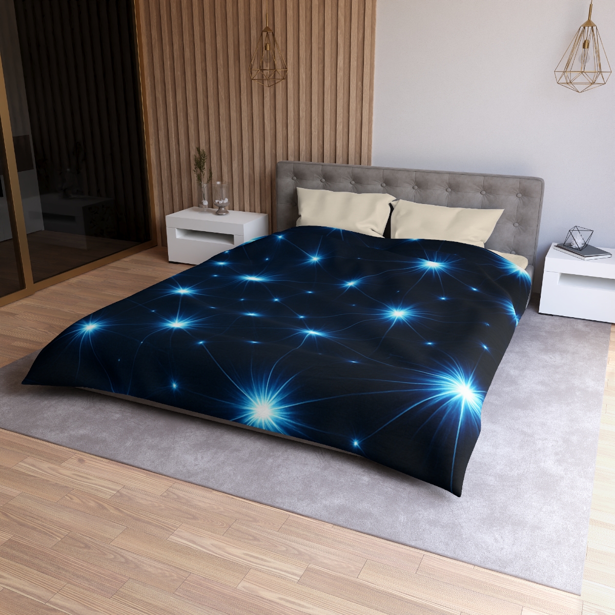 Photon Burst Constellation personalized bedding duvets