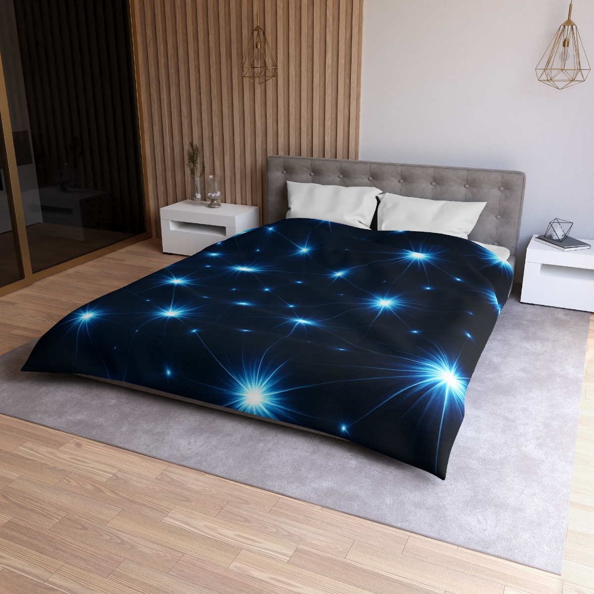 Photon Burst Constellation personalized bedding duvets