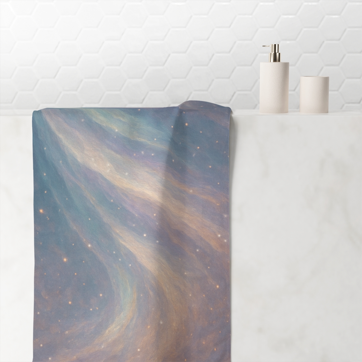 Photon Cascade Aurora designer printed towels
