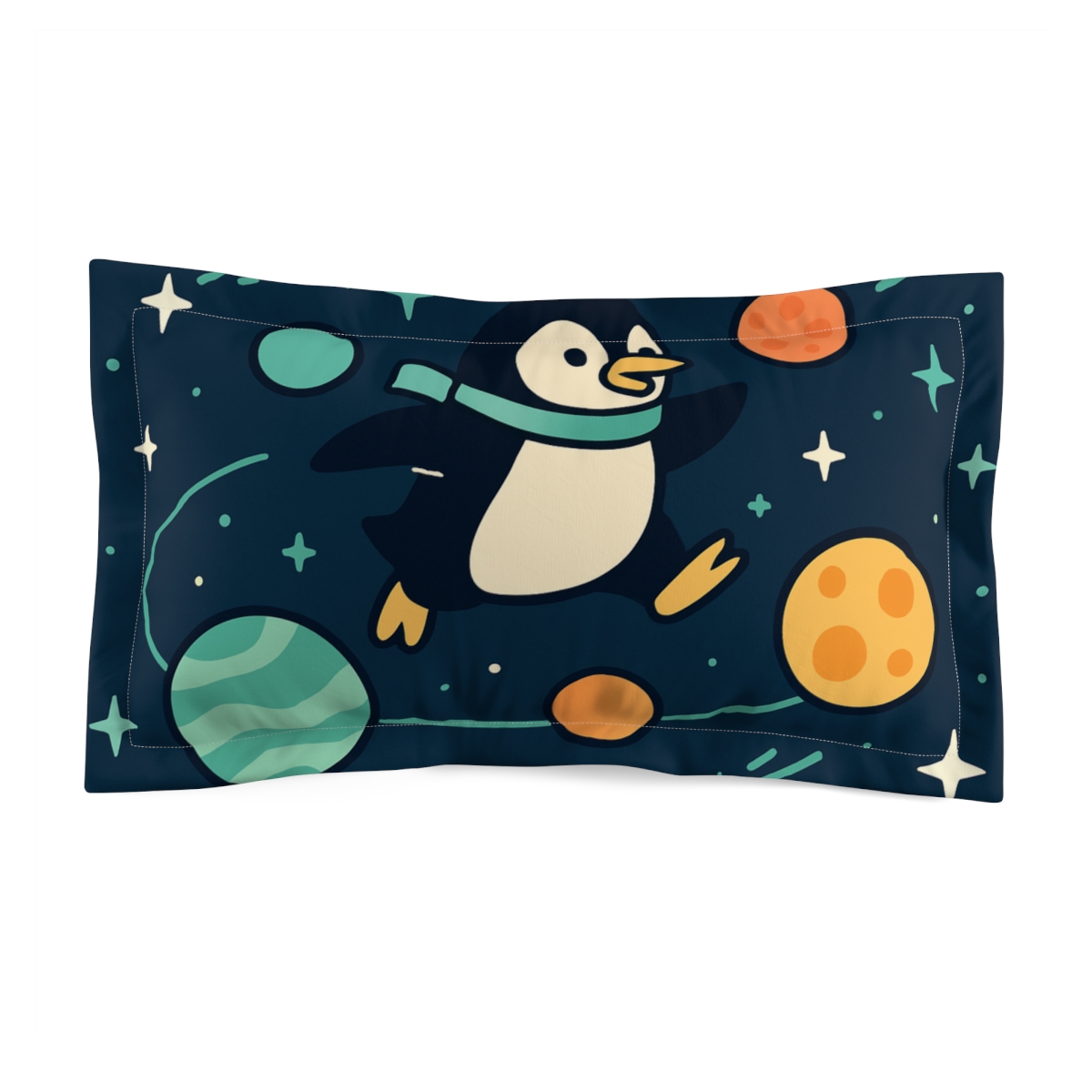Planet Hopper Penguin stylish throw pillows