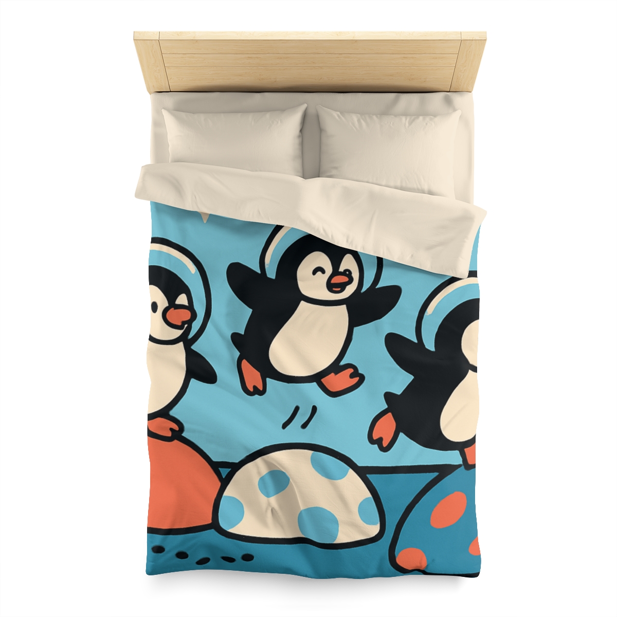 Planet Hopper Penguins personalized bedding duvets