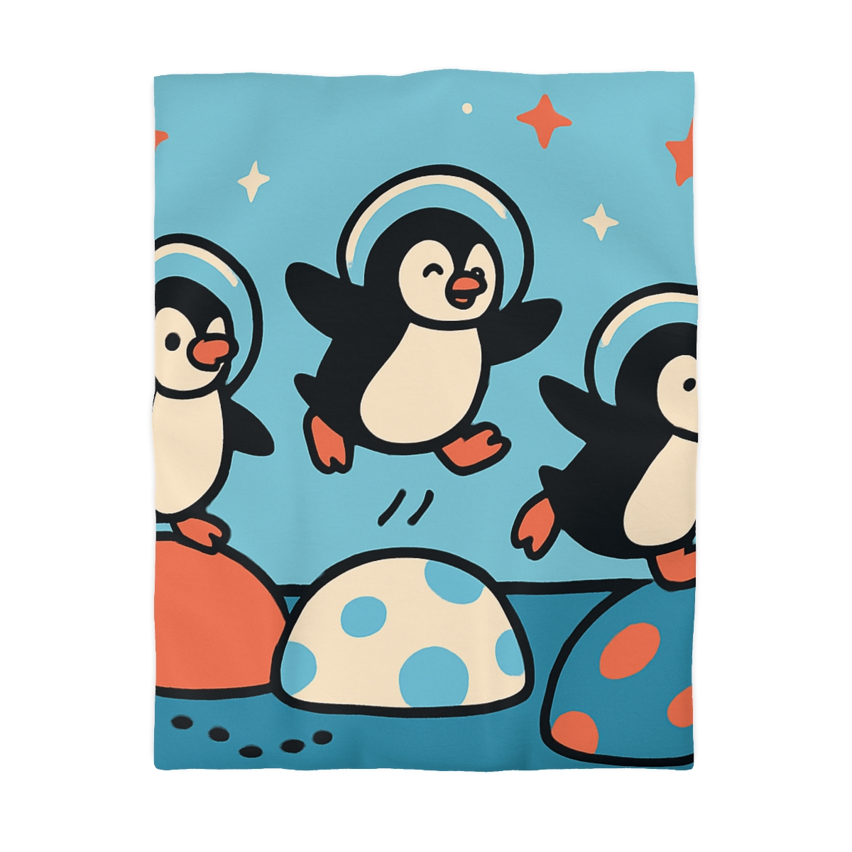 Planet Hopper Penguins personalized bedding duvets
