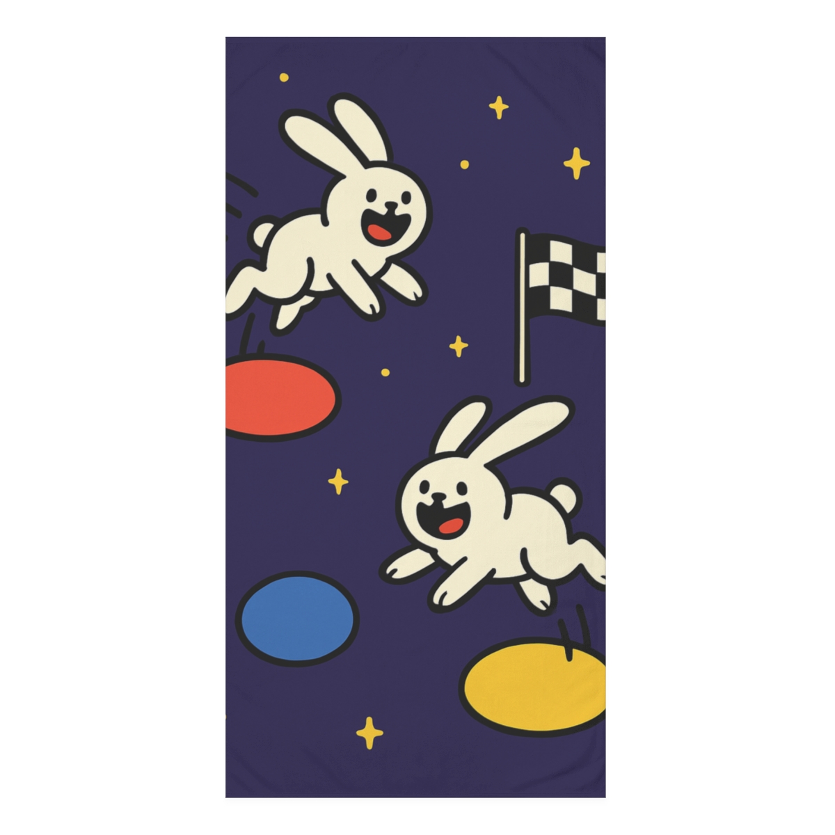 Planet Hopping Bunny Race personalized bath towels