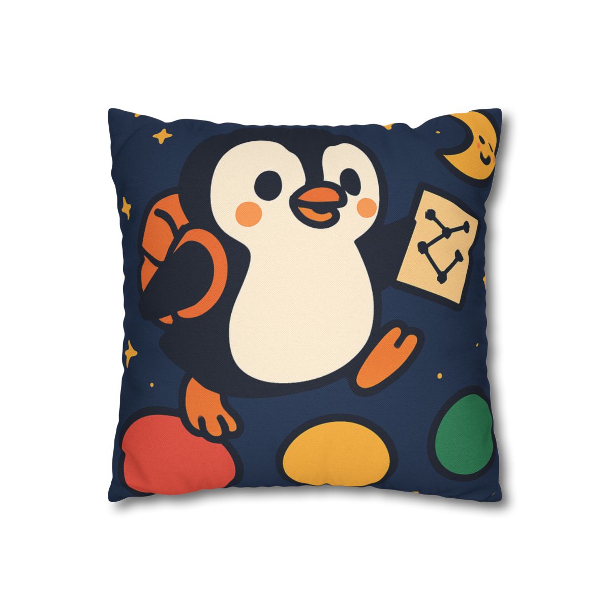 Planet Hopping Penguin Explorer comfortable bedding pillow covers