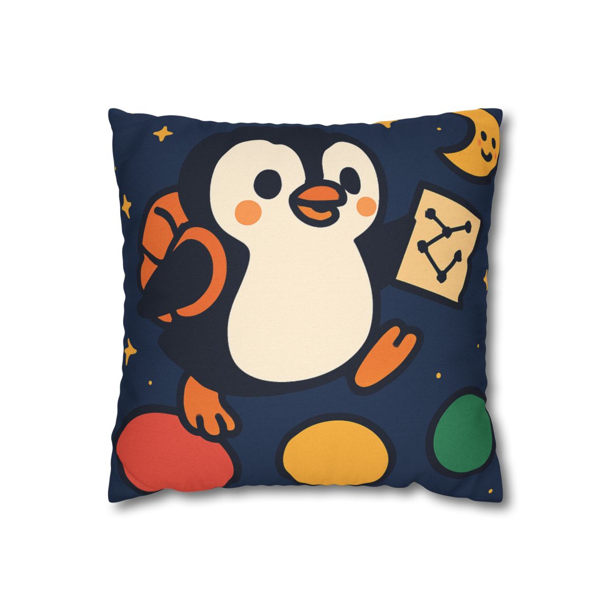 Planet Hopping Penguin Explorer comfortable bedding pillow covers