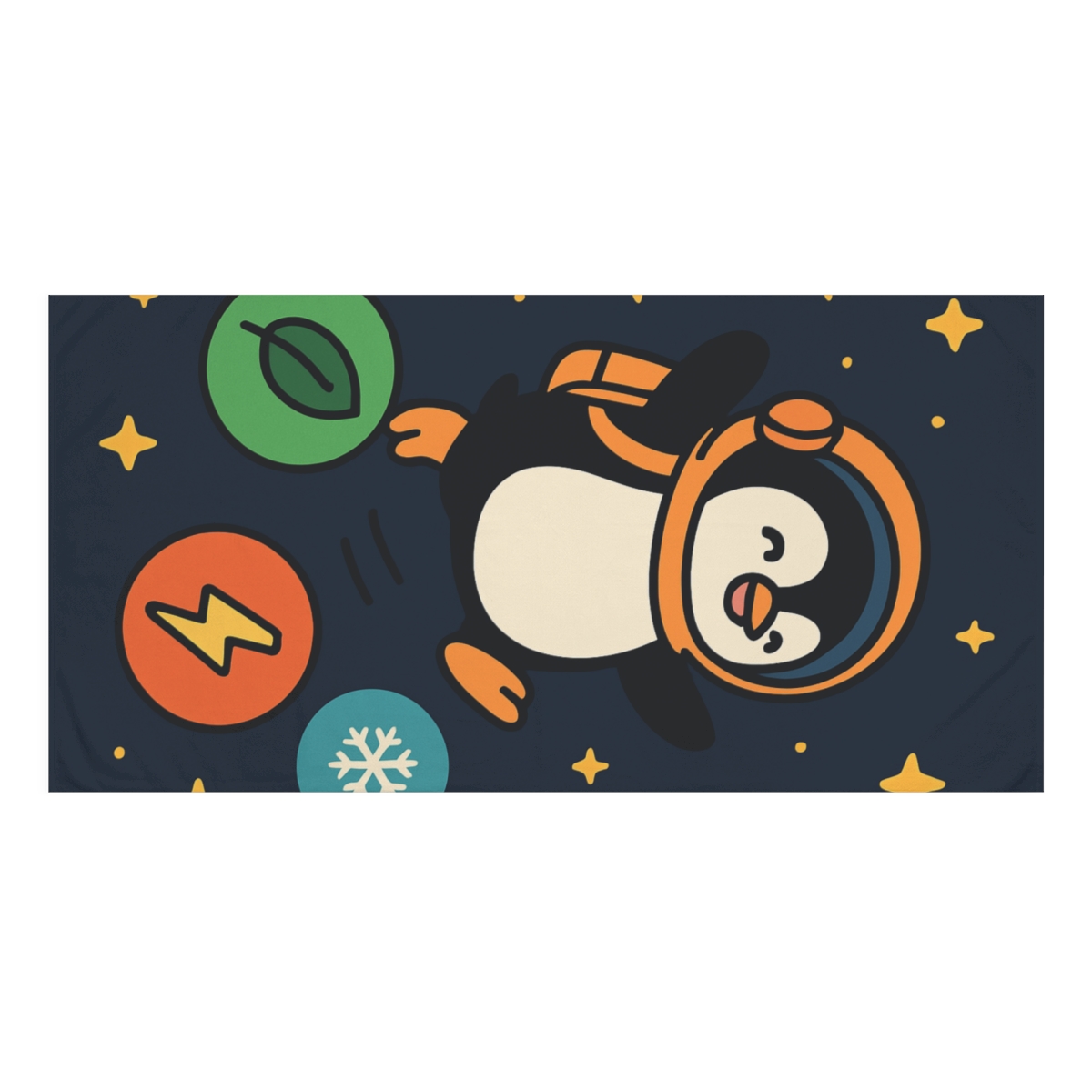 Planet Hopping Penguin Scientist soft cotton towels