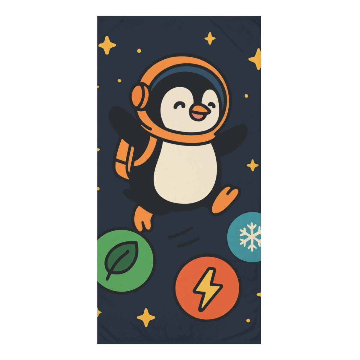Planet Hopping Penguin Scientist soft cotton towels