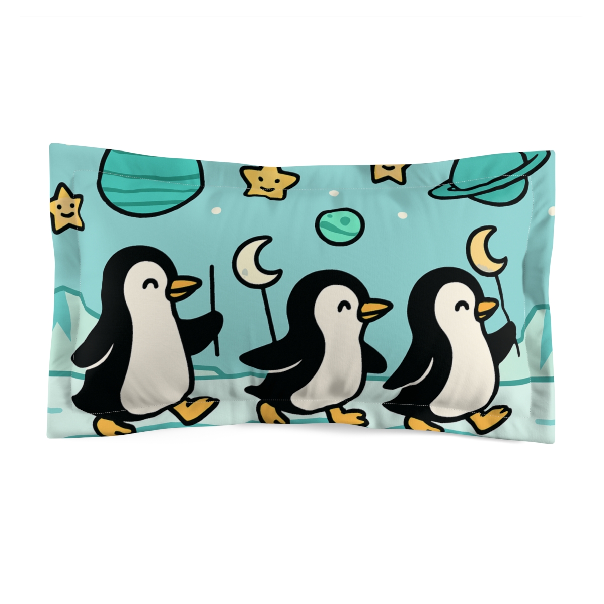 Planet Parade Penguins stylish throw pillows