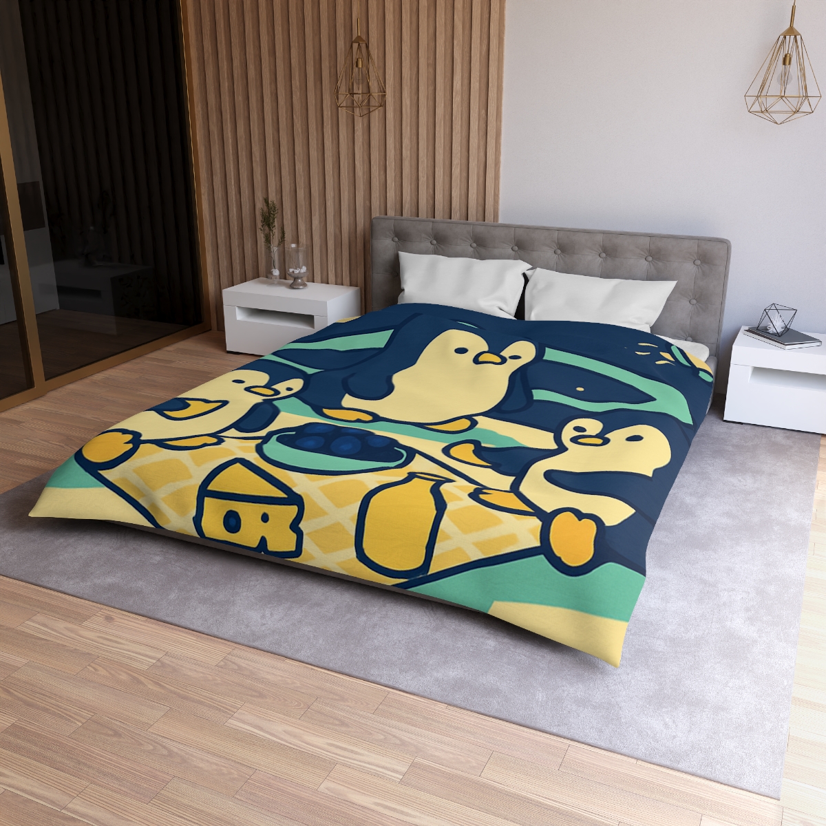 Planet Picnic Penguins stylish duvet covers