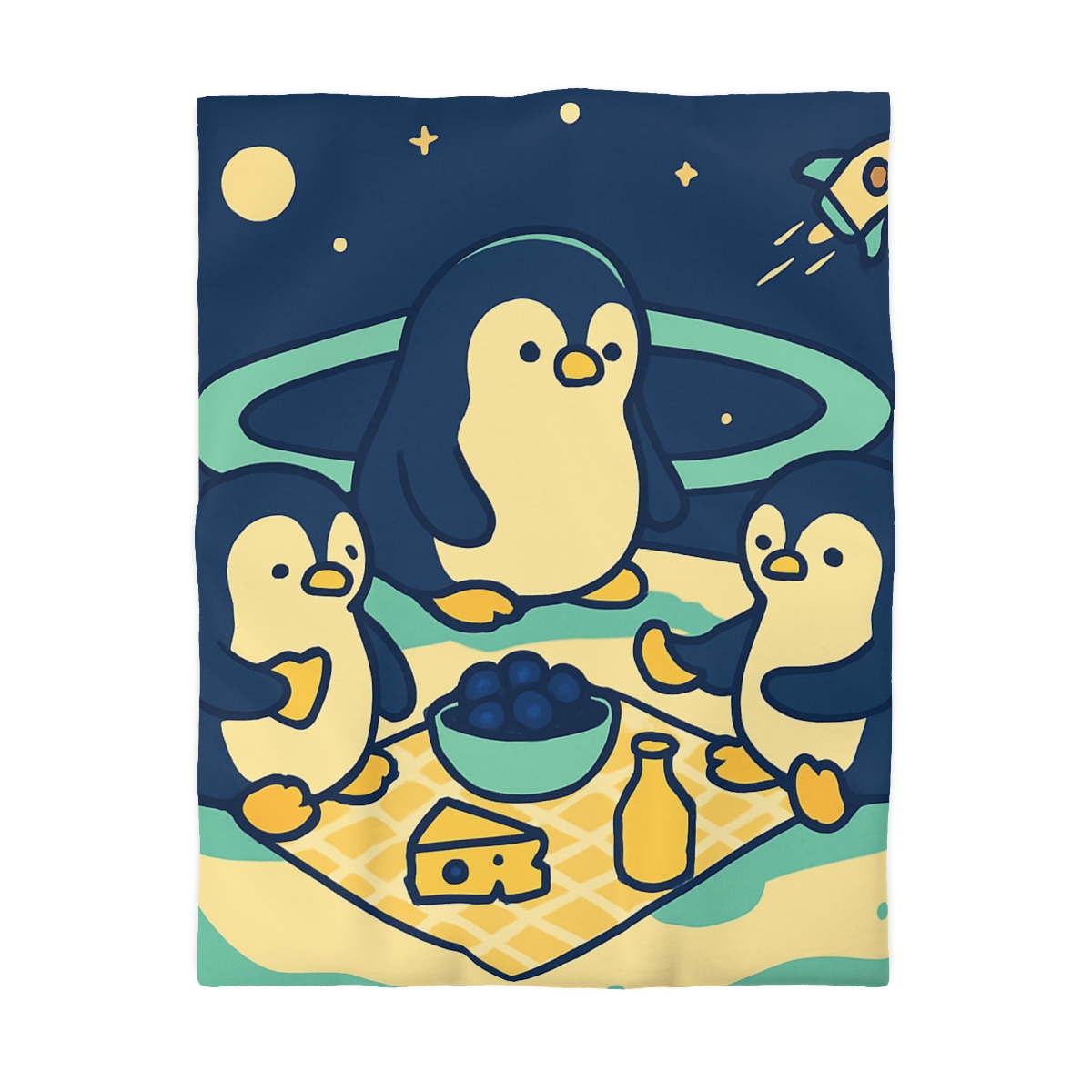 Planet Picnic Penguins stylish duvet covers